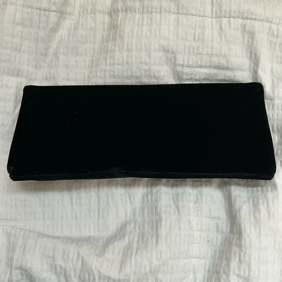 Shira Leah Black Velvet Clutch with Velvet Rose and Magnetic Closure - Picture 7 of 7